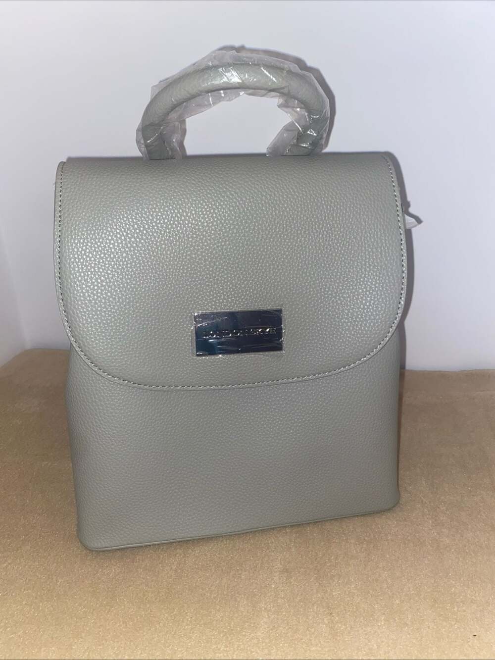 London Skye Light Gray Women's Handbag & Backpack W/Silver Accents NWT